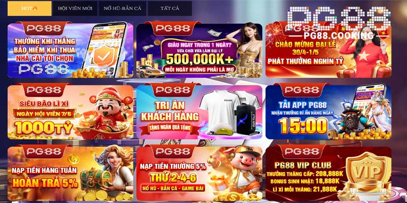 các chương trình khuyến mãi tại PG88