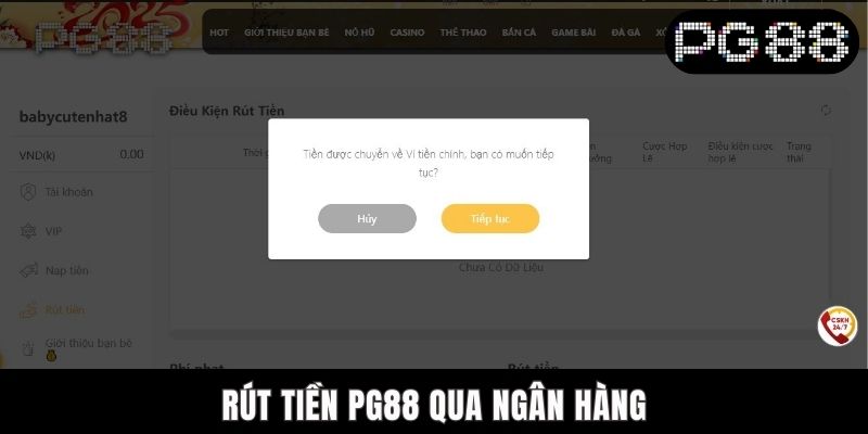 Rút Tiền PG88 Qua Ngân Hàng - Thủ Tục Thanh Toán Gọn Lẹ