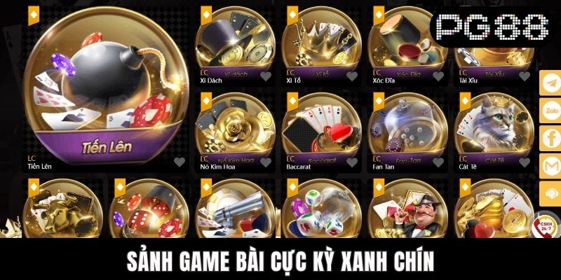 Sảnh game bài cực kỳ xanh chín